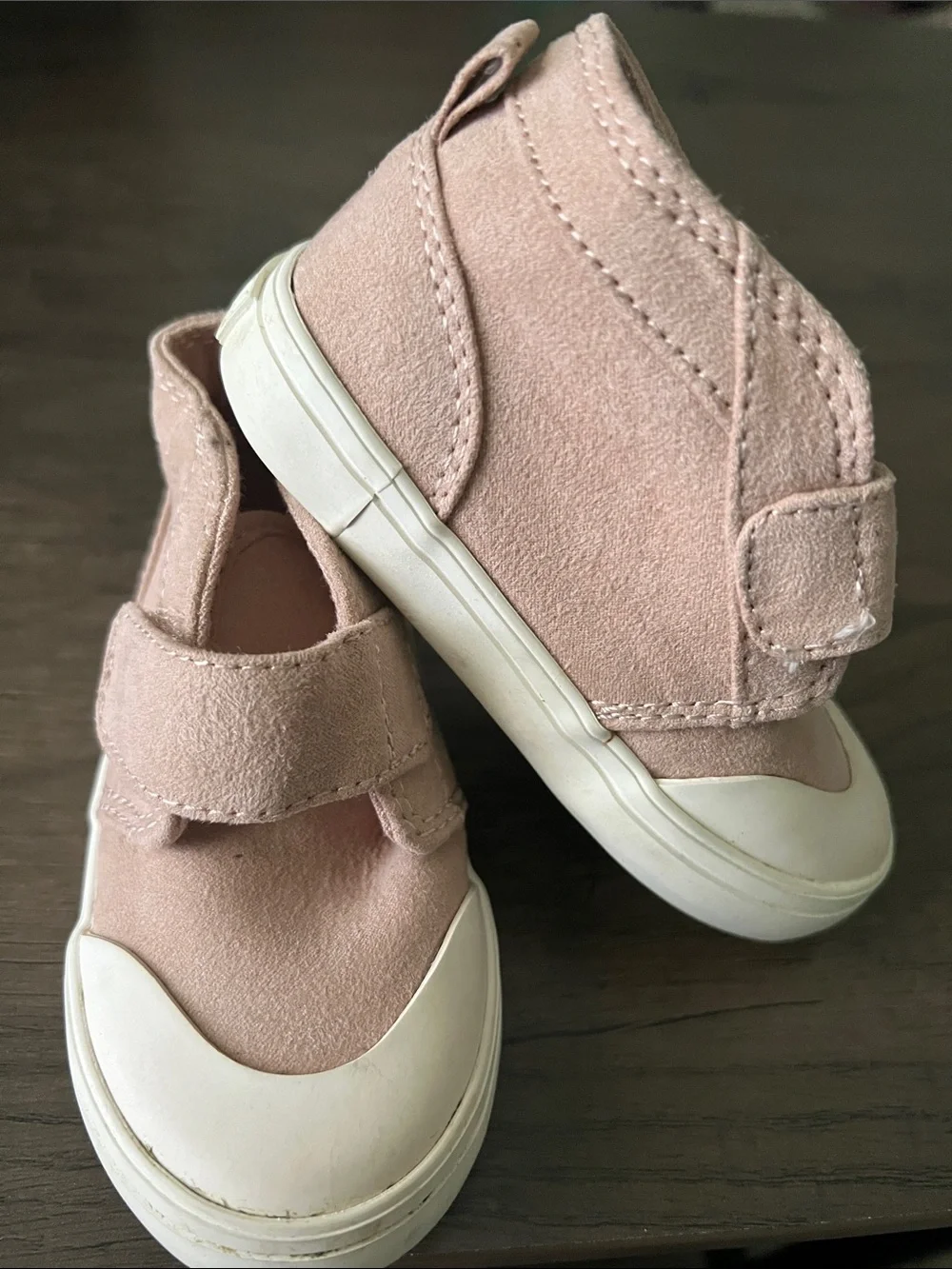 Old Navy Blush Pink Suede High-Top Sneakers with Velcro size 5c